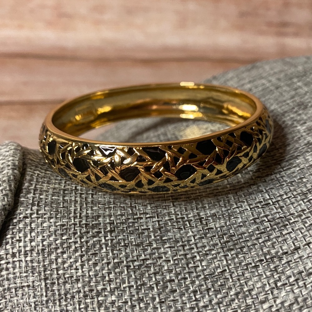 Kate Spade “Keswick Caning” Gold/Black Bangle